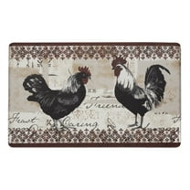 Woven Trends 30 x 18 Inches Anti-Fatigue Mat, Non-Skidding Rug Country Rooster Kitchen Mat, Durable Outdoor/Indoor Farmhouse Mat, Long Standing Comfort for Kitchen with PVC Material, Burgundy