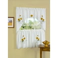 thumbnail image 1 of Woven Trends 36L x 57W Inches Light Filtering Window Kitchen Curtain Set, 3-Piece Sunflower Themed Cafe Curtain with Swag and Tier Panels Set, Embellished Small Tier Pair with Valance, Multicolor, 1 of 1