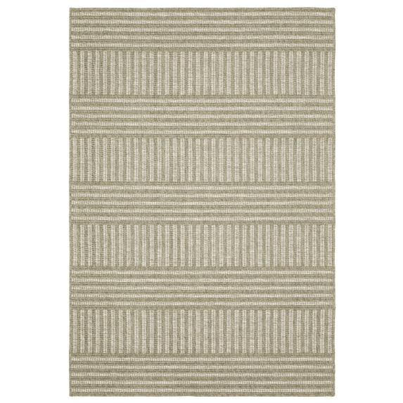 Woven Trends Aero - TR02A - Casual Style, Striped Pattern, Stain Resitant, Living Room, Dining Room, Office, Medium Pile Polypropylene Area Rug in Beige - 5' x 7'