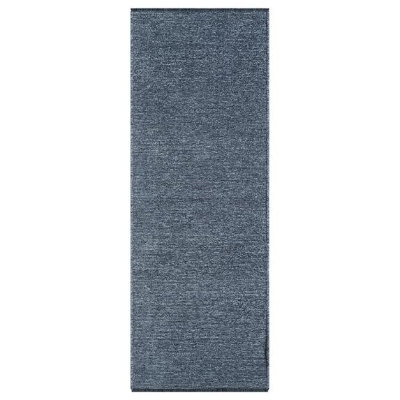 Woven Trends Armson Area Rug 215 61060 Glory Blue, 2' x 7' Solid Modern Plush Indoor/Outdoor Machine-Made Polypropylene Rug, Soft Durable Low-Pile for Living Room, Bedroom & Dining Floor Carpet
