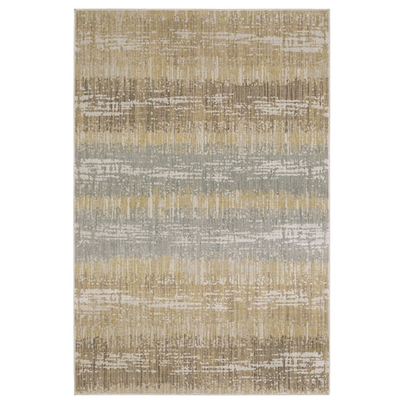 Woven Trends Athens - MAL06 - Contemporary Style, Abstract Pattern, Stain Resistant & Pet Friendly, Living Room, Dining Room, Office, High Pile Polyester Area Rug in Gold - 3' x 5'