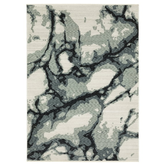 Woven Trends Bristol Area Rug - ECH08 - 2' X 8' - in Blue - Modern Industrial Style, Stain Resistant, Family and Pet Friendly, Family, Dining, Living Room Rug