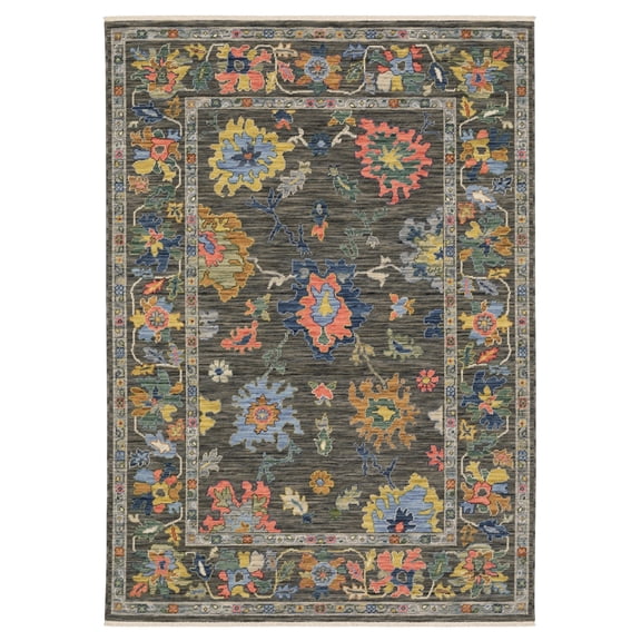 Woven Trends Cabana - 2889E - Traditional Bohemian Style, Vintage Inspired Pattern, Pet & Family Friendly, Living Room, Dining Room, Office, Power Loomed, Low Pile Wool Area Rug in Grey - 3' x 5'