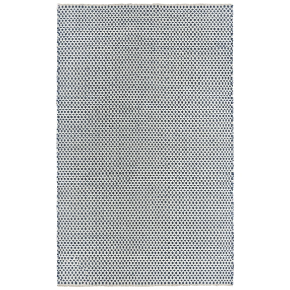 Woven Trends Catherine Area Rug WIN102 Casual Style, Basket Weave Pattern, Pet & Family Friendly, Living Room, Dining Room, Office, Low Pile Polyester Area Rug in Blue - 5' x 7'
