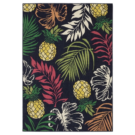Woven Trends Compello - HAV07 - Tropical Style, Floral Pattern, Living Room, Dining Room, Office, Pet Friendly & Fade Resistant, High Pile Polypropylene Area Rug in Blue - 6' x 9'
