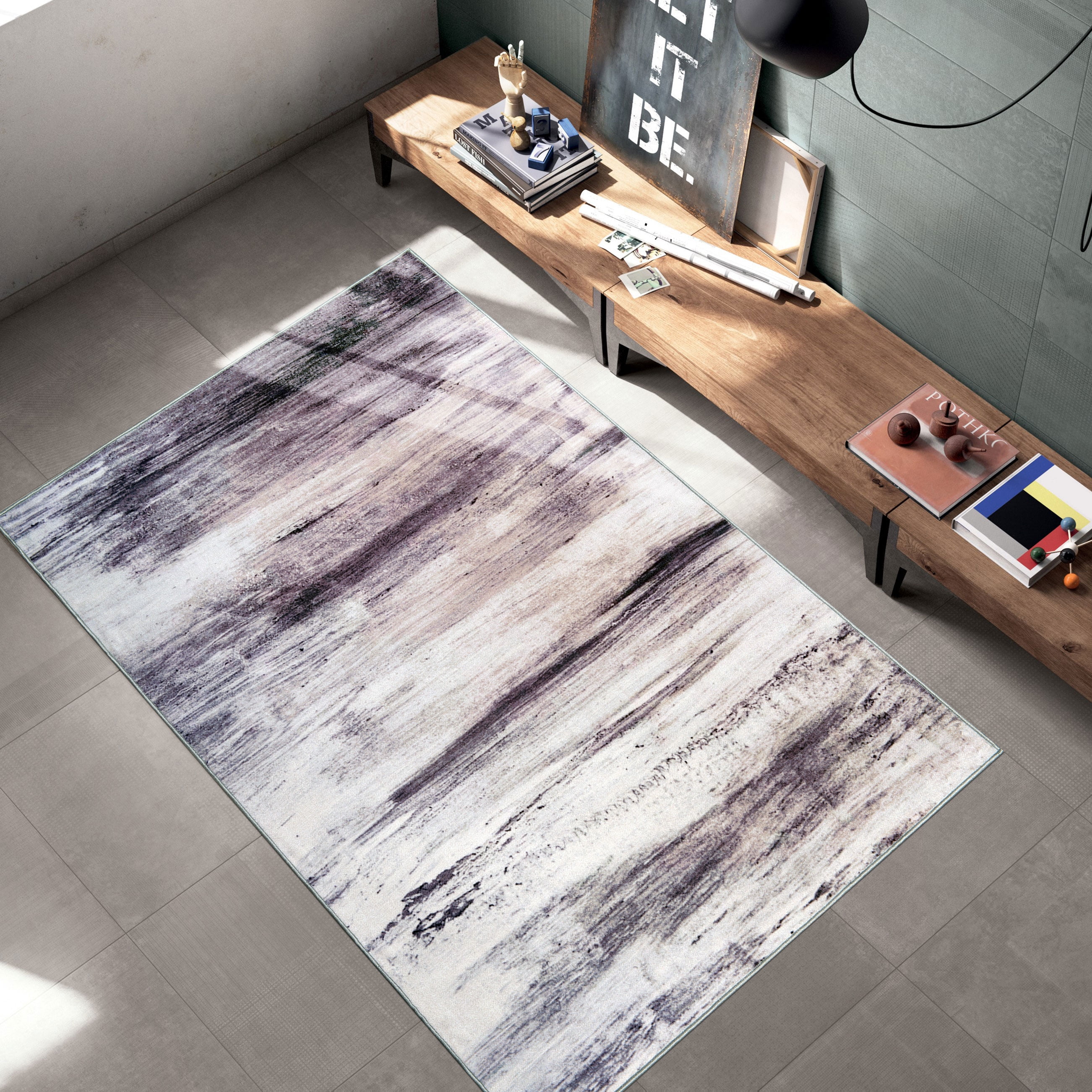 Woven Trends Contemporary and Modern Area Rug, 046 Vintage Solid Cloud ...