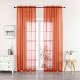 thumbnail image 1 of Woven Trends Crystal Sheer Voile Curtain Panels - Solid Rod Pocket Window Treatments with Light Filtering Sheers for Living Room, Bedroom Drapes 2-Pack Panels, 52"W x 95"L, Spice, 1 of 5