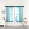 thumbnail image 1 of Woven Trends Crystal Sheer Voile Curtain Panels - Solid Rod Pocket Window Treatments with Light Filtering Sheers for Living Room, Bedroom Drapes 2-Pack Panels, 52"W x 63"L, Blue, 1 of 6