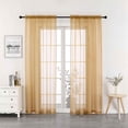 thumbnail image 1 of Woven Trends Crystal Sheer Voile Curtain Panels - Solid Rod Pocket Window Treatments with Light Filtering Sheers for Living Room, Bedroom Drapes 2-Pack Panels, 52"W x 84"L, Gold, 1 of 5