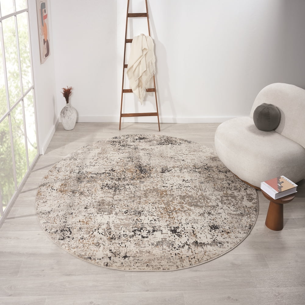 Woven Trends Ellorianaz Round Area Rug 4536 70126 Monaco Beige, 8' x 8 ...