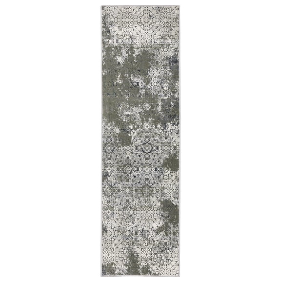 Woven Trends Estella - 002H2 - Modern Style, Stain Resistant, Hallway, Entryway, Office, Family and Pet Friendly Abstract Polyester Runner Rug in Beige - 2' x 8'