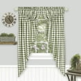 thumbnail image 1 of Woven Trends Farmhouse Curtains, Buffalo Plaid Curtain Shades, Gathered Swag Set, Classic Country Plaid Gingham Checkered Design, Farmhouse Decor, 72" x 63" Gathered Swag Pair (2-Pack), Sage, 1 of 7