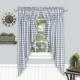 thumbnail image 1 of Woven Trends Farmhouse Curtains, Buffalo Plaid Curtain Shades, Gathered Swag Set, Classic Country Plaid Gingham Checkered Design, Farmhouse Decor, 72" x 63" Gathered Swag Pair (2-Pack), Gray, 1 of 7