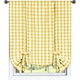 thumbnail image 1 of Woven Trends Farmhouse Curtains Kitchen Décor, Buffalo Plaid Shades, Classic Country Plaid Gingham Checkered Design, Farmhouse Décor, Window Curtain Treatments (Yellow, Tie-Up Shade), 1 of 6