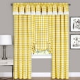 thumbnail image 1 of Woven Trends Farmhouse Curtains Kitchen Décor, Buffalo Plaid Valance, Classic Country Plaid Gingham Checkered Design, Farmhouse Décor, Window Curtain Treatments (Yellow, 42" W x 63" H Panel), 1 of 6