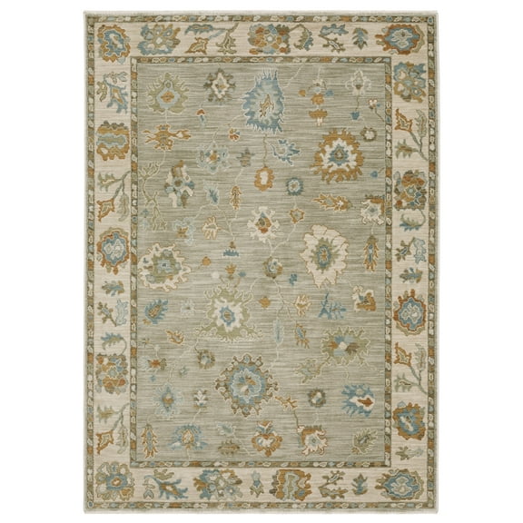 Woven Trends Fiza - MAE11 - Global Inspired Style, Oriental Pattern, Stain Resistant & Family Friendly, Living Room, Dining Room, Office, Low Pile Polypropylene Area Rug in Grey - 3' x 5'