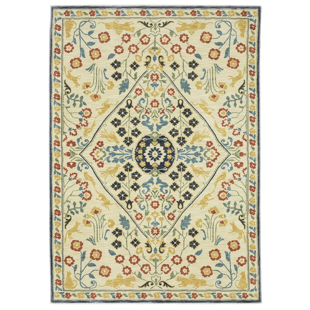 Polyprop Traditional Rug Woven Trends Flormap FR06B - Traditional Folk-Art Flair Floral Pattern ...