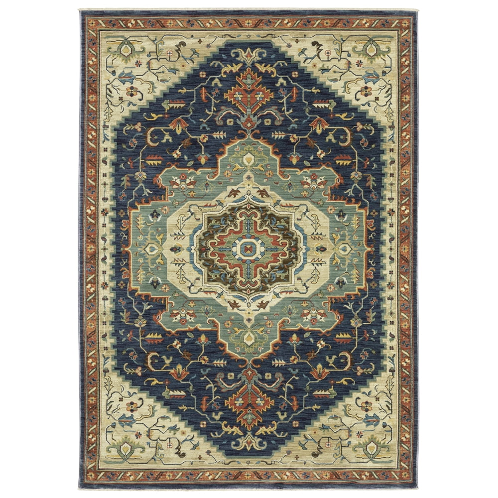 Polyprop Traditional Rug Woven Trends Flormap FR09F - Traditional Folk-Art Flair Bodered Floral ...