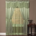thumbnail image 1 of Woven Trends Halley 6 Piece Window Curtain Set, Victorian Style Curtains 63 Inches Long, Window In A Bag Curtain and Valance Set for Living Room and Bedroom, Rod Pocket 56" x 63", Light Green, 1 of 1