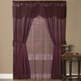 thumbnail image 1 of Woven Trends Halley 6 Piece Window Curtain Set, Victorian Style Curtains 63 Inches Long, Window In A Bag Curtain and Valance Set for Living Room and Bedroom, Rod Pocket 56" x 63", Burgundy, 1 of 1
