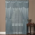 thumbnail image 1 of Woven Trends Halley 6 Piece Window Curtain Set, Victorian Style Curtains 84 Inches Long, Window In A Bag Curtain and Valance Set for Living Room and Bedroom, Rod Pocket 56" x 84", Light Blue, 1 of 1