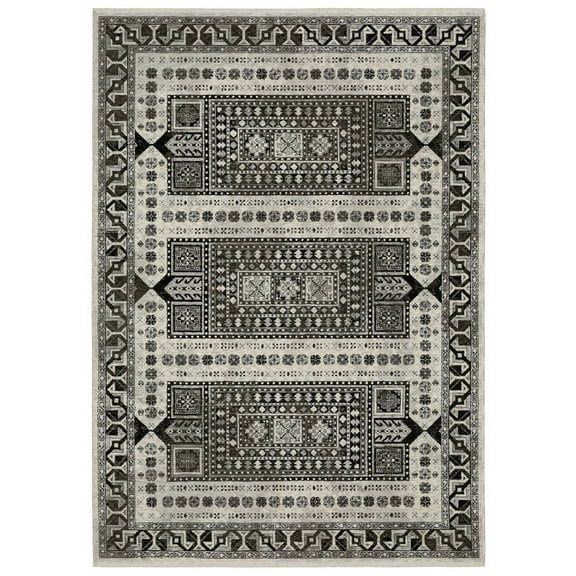 Woven Trends Hamberlain - CH01G - Transitional Casual Style, Geometric Pattern, Living Room, Hallway, Entryway, Kitchen, Office, Family and Pet Friendly Polyester Area Rug Ivory - 10' X 13'