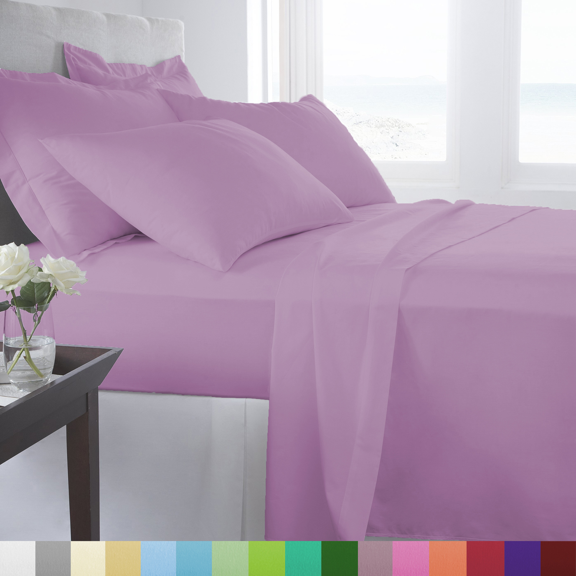 Woven Trends Hotel Luxury Bed Sheets Set - 1800 Series Supreme Collection, Extra Deep Pockets Full Sheets, Wrinkle Fade Stain Resistant, Softest Sheets (Full, Lilac)