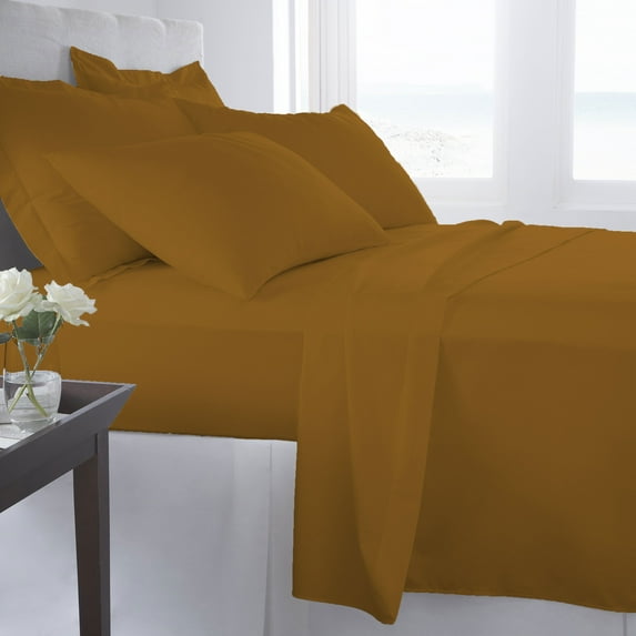 Woven Trends Hotel Luxury Bed Sheets Set - 1800 Series Supreme Collection, Extra Deep Pockets Full Sheets, Wrinkle Fade Stain Resistant, Softest Sheets (Full, Light Brown)