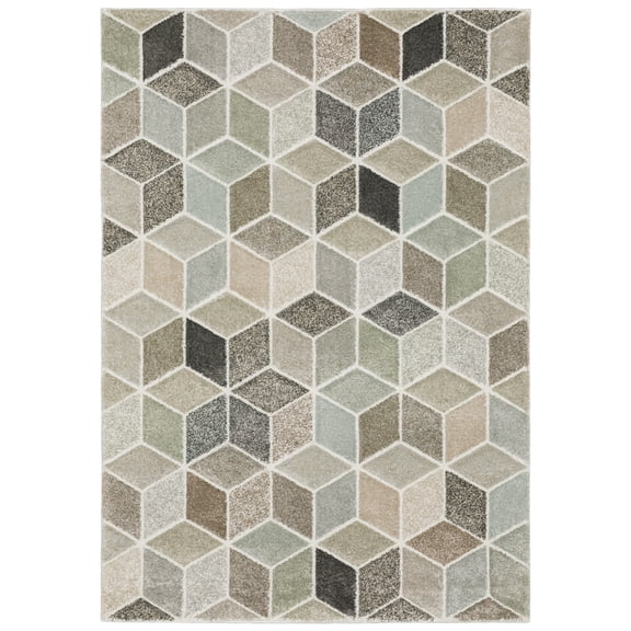 Woven Trends Jasper Area Rug - 5' 3" X 7' 6" - in Ivory - Modern Style, Stain Resistant, Medium Pile, Family and Pet Friendly, Dining, Living Room Rug