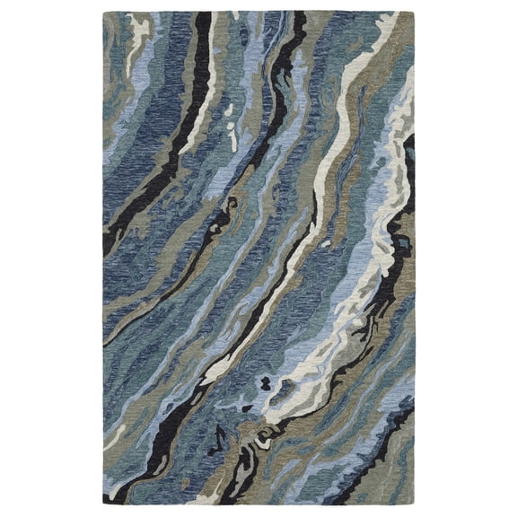 Woven Trends Kidwai - KIP03 - Modern Traditonal Style, Abstract Pattern, Pet & Family Friendly, Living Room, Dining Room, Office, Hand Made, Low Pile Wool Area Rug in Grey - 5' x  8'