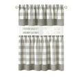 thumbnail image 1 of Woven Trends Kitchen Curtains and Valances Set, Classic Country Plaid Checkered Premium Cotton Blend, Cafe Curtains Tier & Valance Set, Rod Pocket, 57" x 24", Silver, 1 of 5