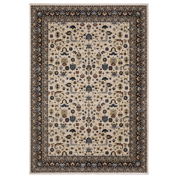 Woven Trends Lombardi Area Rug - ELI02 - Traditional-Persian or Oriental Area Rug, Medallion Pattern, Stain Resistant, Living Room, Hallway, Patio, Kitchen, Office, Polyester Rug in Blue - 8' x 11'