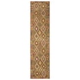 thumbnail image 1 of Woven Trends Lyron - MAL07 - Southwestern Style, Diamond Pattern, Pet & Family Friendly, Hallway, Entryway, Office, Low Pile, Hand Made Wool Runner Rug in Gold - 2' x  8', 1 of 3