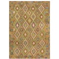 thumbnail image 1 of Woven Trends Lyron - MAL07 - Southwestern Style, Diamond Pattern, Pet & Family Friendly, Living Room, Dining Room, Office, Low Pile, Hand Made Wool Area Rug in Gold - 5' x  7', 1 of 3