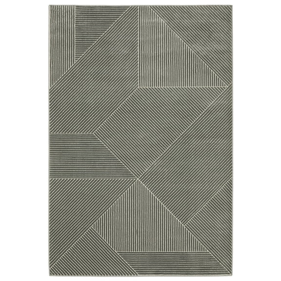 Woven Trends Marvel - RAY08 - Contemporary Style, Lines Pattern, Pet & Family Friendly, Living Room, Dining Room, Office, Low Pile Polyester Area Rug in Grey - 3' x 5'