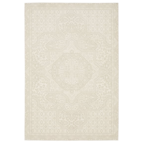 Woven Trends Marvel - RAY09 - Transitional Style, Floral Pattern, Pet & Family Friendly, Living Room, Dining Room, Office, Low Pile Polyester Area Rug in Ivory - 3' x 5'