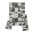 thumbnail image 1 of Woven Trends Modern Contemporary 3-Piece Rug Set, 5x7 Area Rug, 2x5 Runner Rug, 2x3 Accent Mat, Livingroom, Bedroom, Entryway, Durable and Stain Resistant, Squared Blocks, Gray, 1 of 7