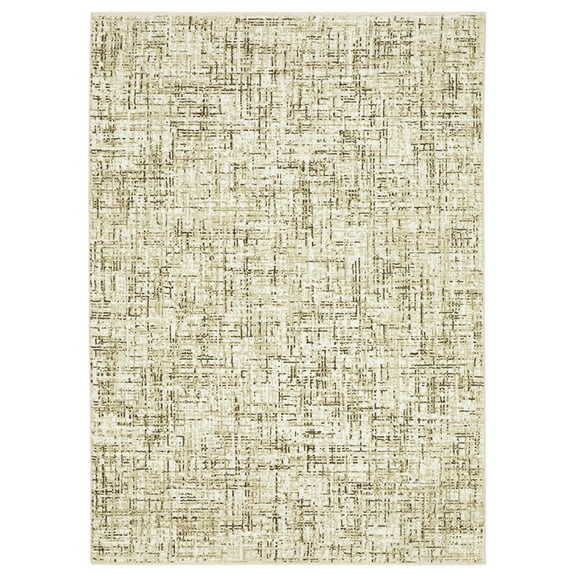 Woven Trends Parma - RE03A - Contemporary Style, Abstract Pattern, Stain Resistant & Pet Friendly, Living Room, Entryway, Office, Low Pile Polyester Runner Rug in Ivory - 2' x 8'