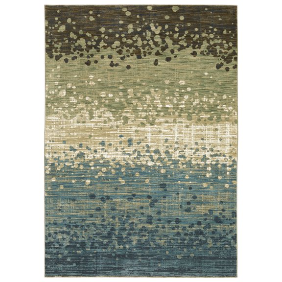 Woven Trends Parma - RE08A - Modern Style, Abstract Pattern, Stain Resistant & Pet Friendly, Living Room, Dining Room, Office, Low Pile Polyester Area Rug in Blue - 10' x 13'