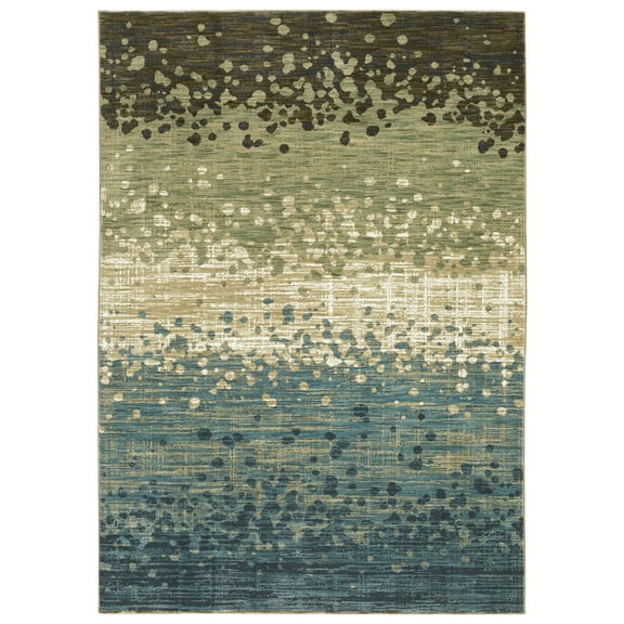 Woven Trends Parma - RE08A - Modern Style, Abstract Pattern, Stain Resistant & Pet Friendly, Living Room, Dining Room, Office, Low Pile Polyester Area Rug in Blue - 6' x 9'