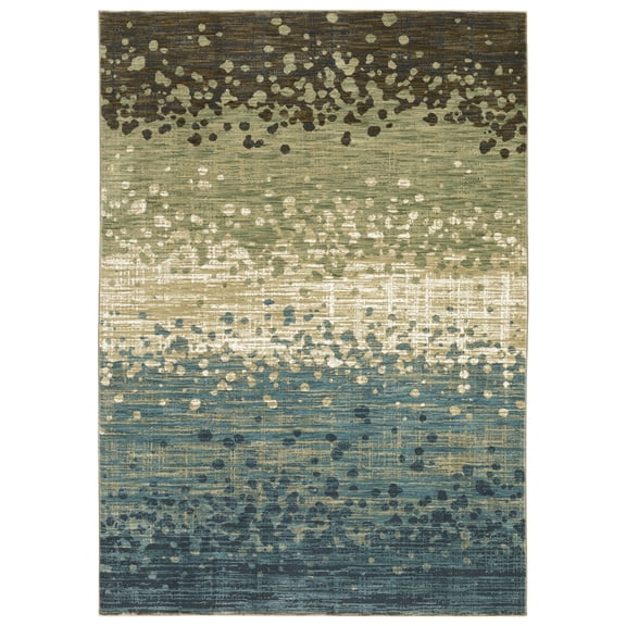Woven Trends Parma - RE08A - Modern Style, Abstract Pattern, Stain Resistant & Pet Friendly, Living Room, Entryway, Office, Low Pile Polyester Runner Rug in Blue - 2' x 8'