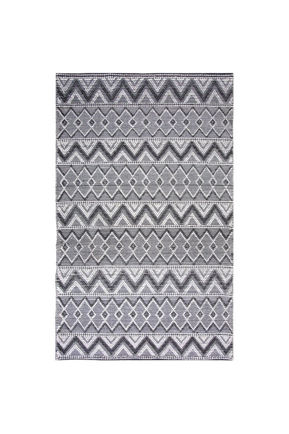 Paul Area Rug PTN694 Transitional Style, Geometric Pattern, Pet & Family Friendly, Living Room, Dining Room, Office, Hand Made Polyester Area Rug in Grey - 5' x 8'
