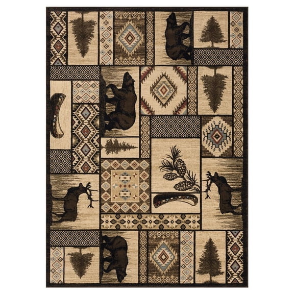 Woven Trends Plateaus Area Rug 3115 60375 Jungle Mountain Green 2' x 3' Modern Rectangle Design, Machine-Made Polyester Contemporary for Home Decor Living Room, Bedroom, Floor Carpet