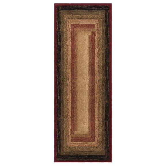 Woven Trends Plateaus Area Rug 3115 60530 Maze Gradient Red 2' x 7' Runner Modern Design, Machine-Made Polyester Contemporary for Home Decor Living Room, Bedroom, Entryway, Floor Carpet