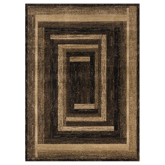 Woven Trends Plateaus Area Rug 3115 60550 Maze Gradient Brown 2' x 3' Modern Rectangle Design, Machine-Made Polyester Contemporary for Home Decor Living Room, Bedroom, Floor Carpet