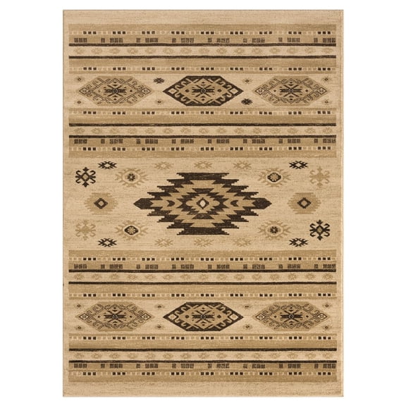 Woven Trends Plateaus Area Rug 3115 60990 Eagle Eye Cream 5' x 7' Modern Rectangle Design, Machine-Made Polyester Contemporaryfor Home Decor Living Room, Bedroom, Floor Carpet