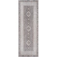 thumbnail image 1 of Woven Trends Rachel - 4545-21350 - Traditional Style, Medallion Pattern, Pet & Family Friendly, Living Room, Entryway, Office, Low Pile Polyester Runner Rug in Grey - 2' x 7', 1 of 4