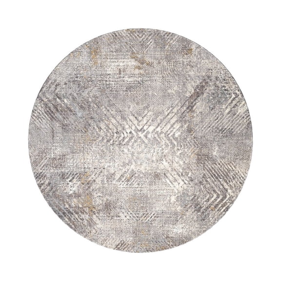 Woven Trends Rachel - 4545-21361 - Contemporary Style, Fulton Pattern, Pet & Family Friendly, Living Room, Dining Room, Office, Low Pile Polyester Area Rug in Grey - 8' Round