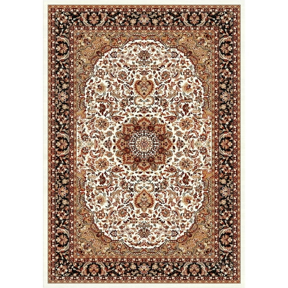Woven Trends Regency Area Rug 3'7" x 5'6" Traditional Medallion Pattern, Woven Classic Carpet with Jute Backing, Stain and Fade-Resistant Rug for Living Room, Bedroom Decor - Ivory