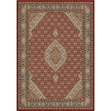 Woven Trends Regency Area Rug 5'2" x 7'4" Medallion Pattern Traditional Border Classic Carpet with Jute Backing, Stain and Fade-Resistant Rug for Living Room, Bedroom Decor - Red